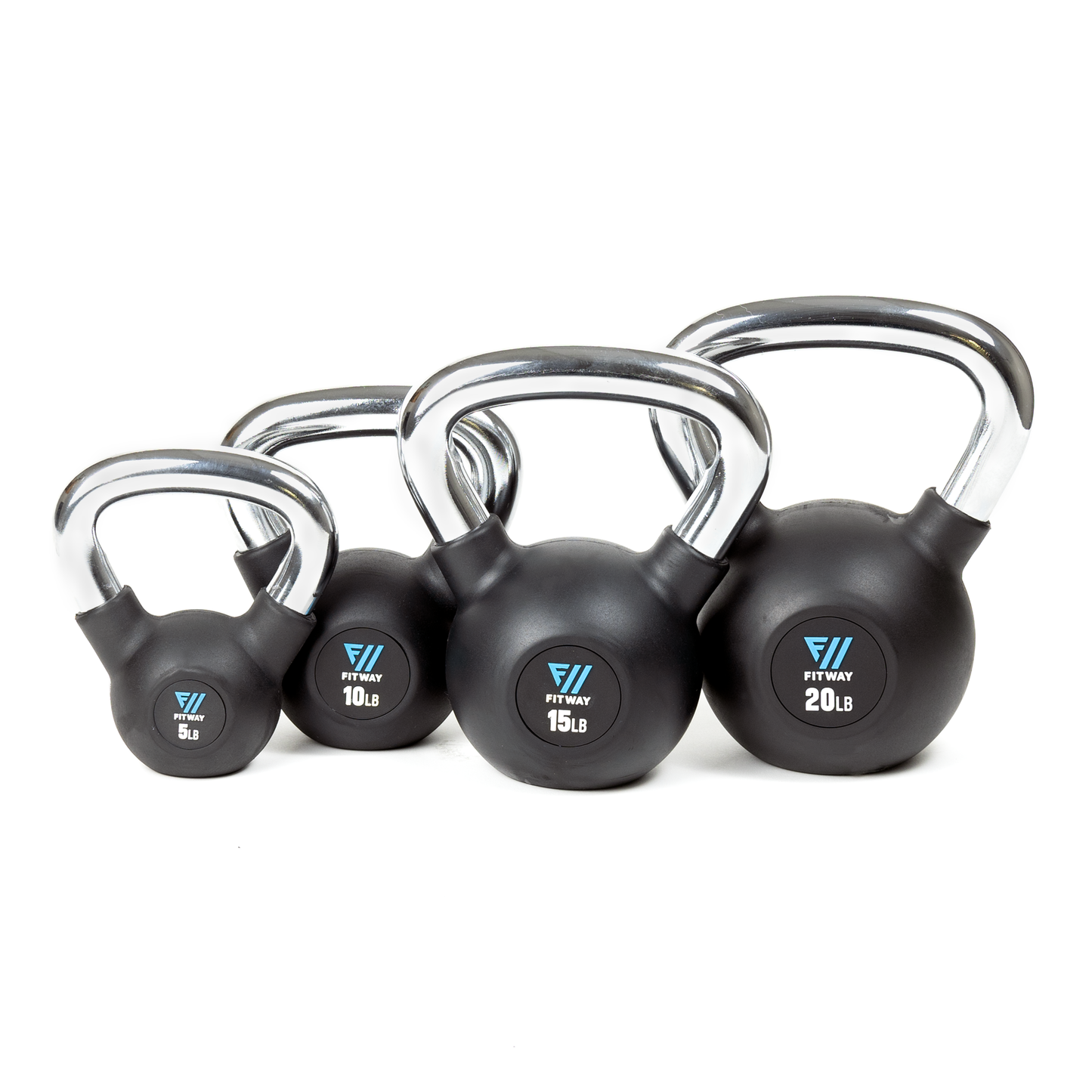 FitWay Equip. Rubber Coated 50lb Kettlebell