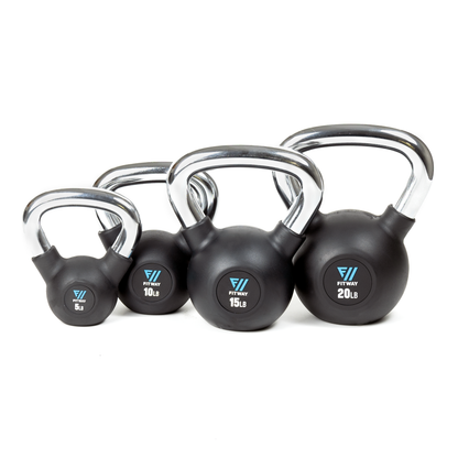 FitWay Equip. Rubber Coated 50lb Kettlebell 